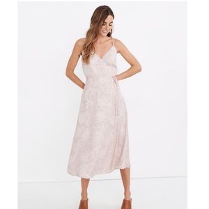 Madewell (Re)sourced Crepe Cami Wrap Dress Pindot Blooms